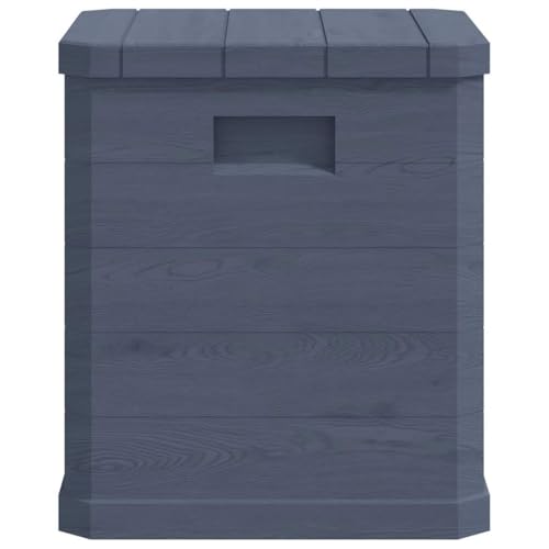 vidaXL Garten Aufbewahrungsbox Holzoptik Kissenbox Gartenbox Auflagenbox Gartentruhe Kissentruhe Truhe Box Spielzeugkiste Wasserdicht 90 L Anthrazit - 5