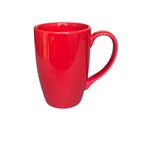 Image of Red Porcelain 285 ml Coffee /Tea Mug 1- Piece Microwave Oven and Dishwasher Safe, for Hot /Cold Coffee, Milk, Tea, (RED)