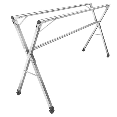 YSUEFIJO Tendedero Exterior Extensible, Tendedero Balcon Plegable, Tendedero Extensible para Ropa, Tendederos Plegables Vertical con Ruedas, Tendal para Exterior y Interiores