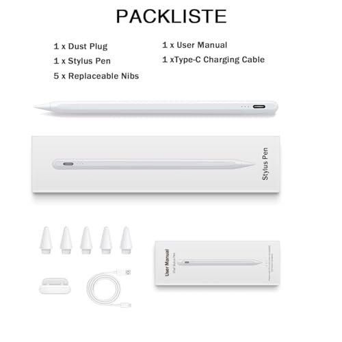 Stylus Pen for iPad 11th/10th/9th Generation,Fast Charge Apple Pencil Alternative,Palm Rejection,Tilt Sensitivity,Compatible with iPad 11/10/9/8/7/6th,Pro M4/13''/12.9"/11", Air M3/M2/5/4/3, Mini 6/5 - image 9