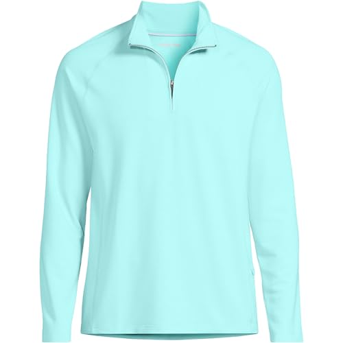 Lands' End Men's Long Sleeve Flex Performance Quarter Zip Large Pale Aqua Ice3