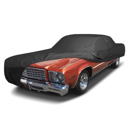 Image of iCarCover Premium Custom Car Cover for 1974-1977 Plymouth Gran Fury Station Wagon Heavy Duty Waterproof All Weather UV Sun Protector Custom Full Exterior Indoor Outdoor Protection Car Cover (Black)