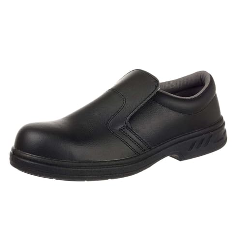 Portwest Mocasín De Seguridad Steelite S2, Tamaño: 49, Color: Negro, FW81BKR49