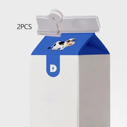 Evita derrames de leche en la nevera con este pack de clips blancos rotatorios 5