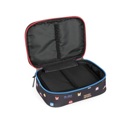 Mochila Infantil Rodinha Sonic 360 Graus Com Estojo Preto