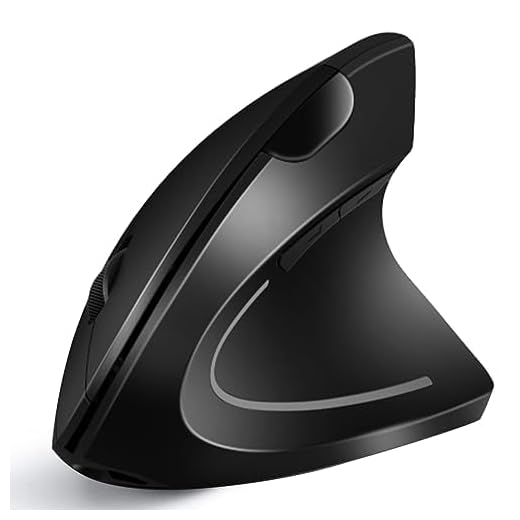 Ergonomic Wireless Mouse, Acedada Rechargeable 2.4G USB Wireless Vertical Ergonomic Mouse, 800 / 1200 /1600 DPI, for Laptop, Desktop, PC, Computer, Notebook - Black