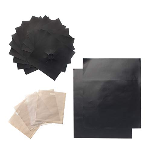 14 Piece Complete Set - Stove Burner Covers - 8 Gas Stove Burner Liners - 2 Grill Mats - 4 Sandwich Toaster Bags - Grill Accessories - Grill Mat Non Stick - Gas Stove Burner Covers, Stove Cover Master