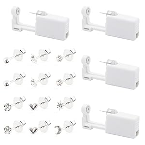 XINCHAO 4 stuks Wegwerp Oorpiercing Pistool Geen Pijn Veiligheid Zelf-oorpiercing Pistool kit Tool met Oornoppen voor Meisjes Jongens Vrouwen Mannen