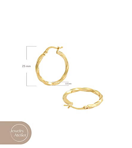 Jewelry Atelier Gold Filled Hoop Earrings Collection - 14K Solid Yellow Gold Filled Stylish Earrings for Women with Different Occasions & Styles4