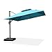 PURPLE LEAF 10FT Cantilever Outdoor Umbrellas Large Patio Umbrella Hanging Double Top Square Offset Umbrella with 360°Rotation Tilting Umbrella Outdoor Patio, Turquoise Blue