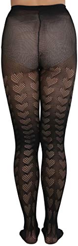 Image of ToBeInStyle Women's Valentine Day Themed Opaque Sheer Pantyhose w /Heart Love