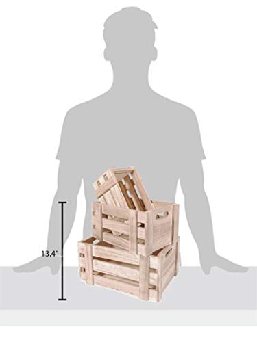 Wood Crates Unfinished (Set Of 3): Natural Country Style Wood Crate Set For Storage, Boxes For Display, Rustic Themed Wooden Crate Photo Prop, Milk Crates For Décor, Vintage Wine Crates, Wood Fruit Box #TOP4