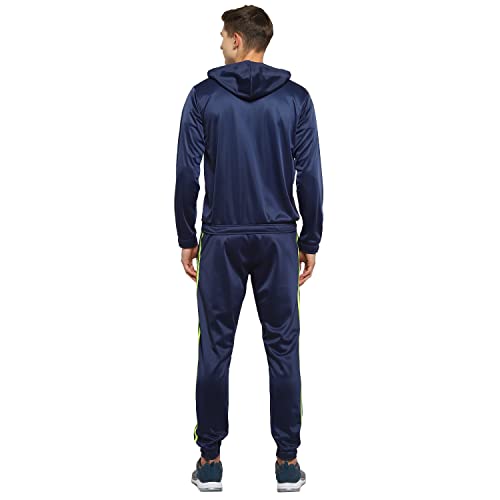 Image of YUUKI Mens SP Stripe FO Hood TS Navy | N Green Track Suit - L