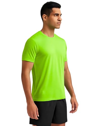 Image of Hangout Hub Men's Plain Tshirt | Solid |Dry Fit|| 100% Polyester 140 GSM |Regular Fit Tees |Teegar| Round Neck | Half Sleeves |Tshirts Pack of 1