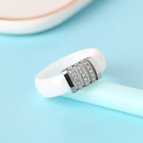 Bague en céramique blanc et noir cadeau de Noël Saint Valentin - 3