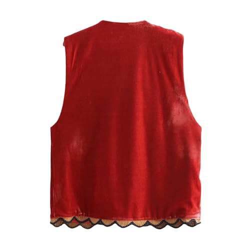 Vintage Women Embroidered Floral Vest Top Y2k Sleeveless Linen Open Front Blouse Waistcoat Boho Going Out Crop Tops2