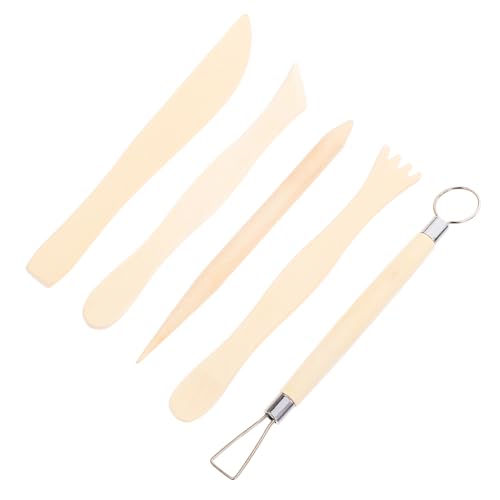 DOITOOL 5stücke Teiliges Tonmodellierwerkzeug-Set Keramikwerkzeugset Mit Tonschabern Und Tonformwerkzeugen Geeignet Für Lufttrocknenden Und Töpferarbeiten