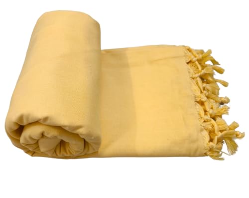 Image of Arvore Bunkaar Pure Handloom 100% Soft Desi Bamboo Viscose Soft Bhagalpuri Andi Chadar /Summer Blanket /Khes /Top Sheet /AC Blanket /Odhne wali Chadar (Dull Yellow, Plain, 1, Bhagalpuri Chadar)