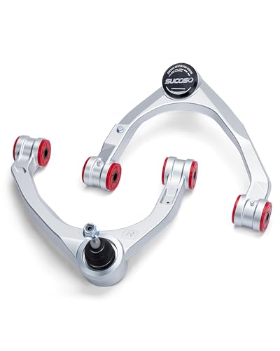Forged Upper Control Arms for Chevy Silverado GMC Sierra 1500 2007-2018 2-4 Inch Lift Front Aluminum Upper Control Arms with Greasable Ball Joint for Tahoe Yukon Upgrade Solid UCA Replace Stock Arms