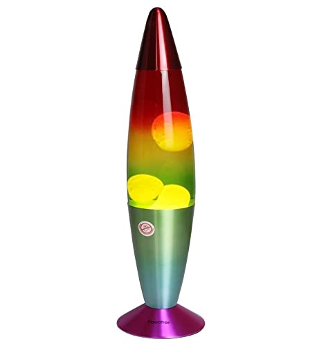Retro Lava Lamp 16” Peaceful Motion Wax Liquid Relaxation Light Xmas Decoration | Base Bright Colourful Rainbow Bottle
