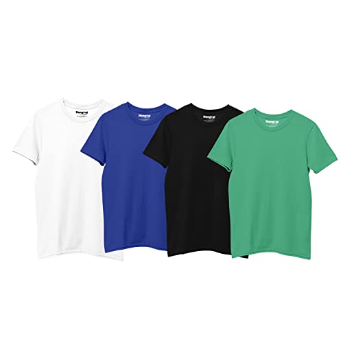 Image of Hangout Hub HH87 Tshirt for Boy's | Regular Fit | Super Combed Cotton Kids T-Shirt | Solid Plain Tees | Round Neck T Shirt | Half Sleeves |Pack of 2 | 3 | 4 | 5 |6