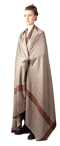 Meditation Shawl or Meditation Blanket, Wool Shawl or Wrap, Oversize Scarf or Stole, Wool Throw, Indian Blanket. Unisex