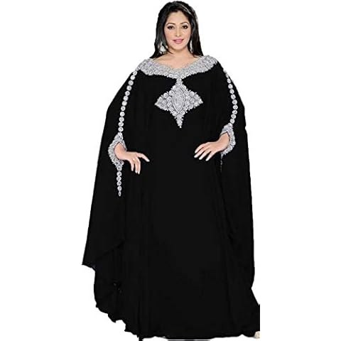 WUBU Hand Beaded Fitted Kaftan Maxi Gowns Evening Dresses Wedding Dress Cocktail Black Cover