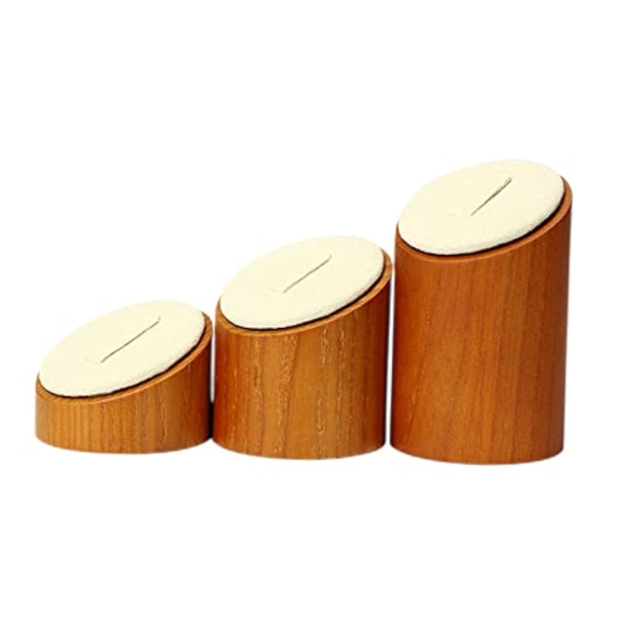 3 Pieces Solid Wood Rings Display Stand