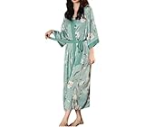 Mode Et Design Excellent:Le longue peignoir en satin pour femmes est doté d'une encolure en V sexy. protège mieux votre intimité et est pratique pour votre vie à la maison.Cette kimono femme sexy de nuit a une ceinture élégante, que vous pouvez ajuster selon vos préférences. Il peut subtilement mettre en valeur les contours de votre corps, vous rendant plus confiant et attrayant