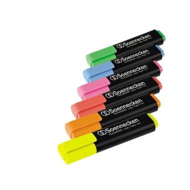 Soennecken Highlighter 3373 Assorted Pack of 4, Yellow, Red, Blue, Green