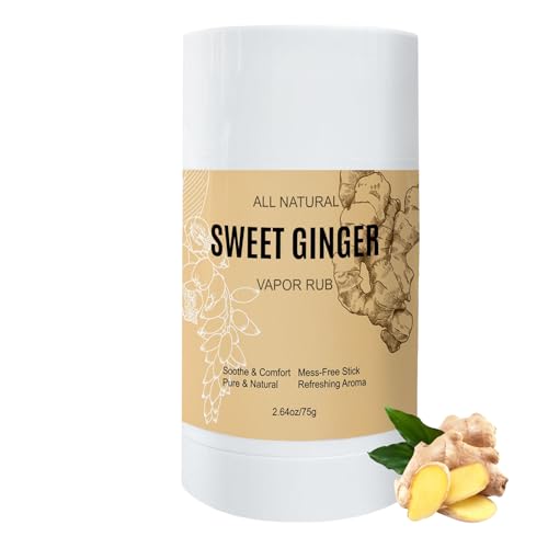TOGOLIUN Sweet Ginger Vapor Rub Stick All-Natural Herbal Balm with Ginger & Peppermint Plant-Based Formula Easy-to-Use Stick Design (1)