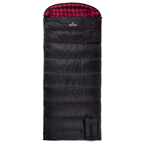 TETON Sports 101R Celsius XXL -18C/0F Sleeping Bag; 0 Degree Sleeping Bag Great for Cold Weather Camping; Black, Right Zip