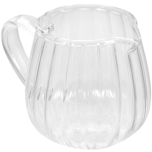 PRETYZOOM Pot À Lait En Verre 100 Ml Avec Bec Verseur Mini Pichet Crémier Transparent Pour Café Cuisine Bar Restaurant Service De Crème Sauce