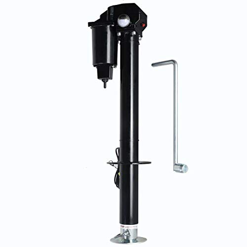 Manoch Lift Jack Electric Black Large Durable Water Seal Switch Powerful Trucks Trailer Lifting Height: 18 Inches Lift Capacity: 3500 Pounds Fits 2 & 2.25Inches Standard Trailer Tongue Mounting Holes #TOP1