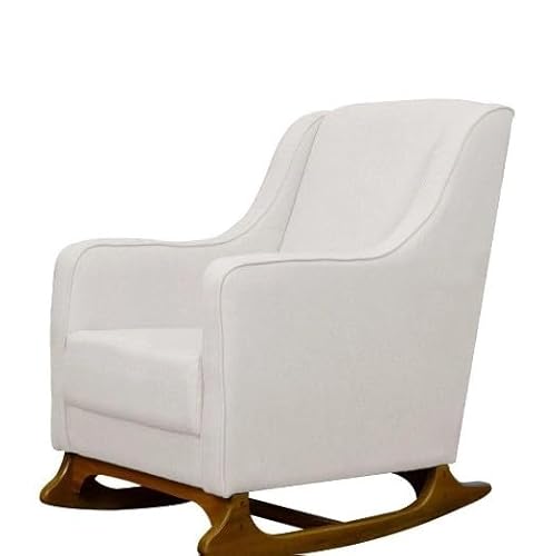 Poltrona/Cadeira de Amamentação Balanço e Puff- Suede OFF- Rosilú Decor