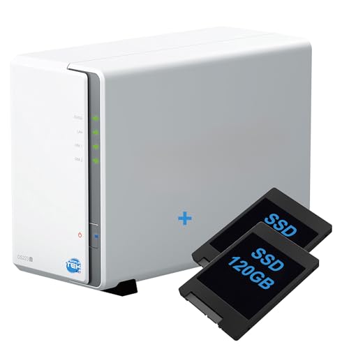 NAS à 2 baies SIMPLETEK avec SSD 240 Go pour stockage réseau
