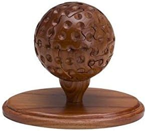 CHH 6144 - Rompecabezas de madera con bola de golf 3D de 5.5 pulgadas, color marrón medio