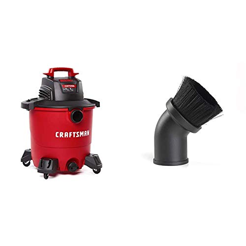 Craftsman CMXEVBE17590 9 Gallon 4.25 Peak HP Wet/Dry Vac, Portable Shop Vacuum with Attachments & CMXZVBE38725 1-7/8 in. Dusting Brush Wet/Dry Vac Attachment
