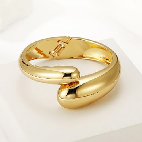 Image of MTINEAPS Gold Bangle Bracelets for Women Teens Trendy Chunky Adjustable Twist Cuff Bracelet Jewelry Gifts