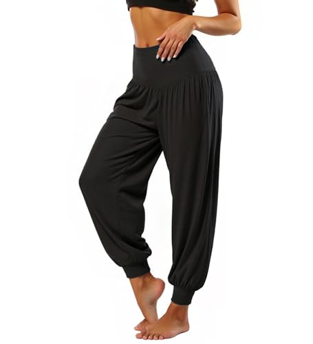 Neteson Haremshose Damen Lang Sommer Yogahose Weiche Modal Hose Freizeithose Yoga...
