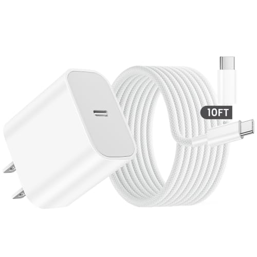 iPad Charger Fast Charging,10FT Long USB C Charging Cord for iPad 10th/11th (A16) Generation,iPad Air 5th/4th/13/11 inch,iPad Pro 12.9 6th/5th/4th/3rd/13/11,Mini, 20W Type C Charger with Braided Cable