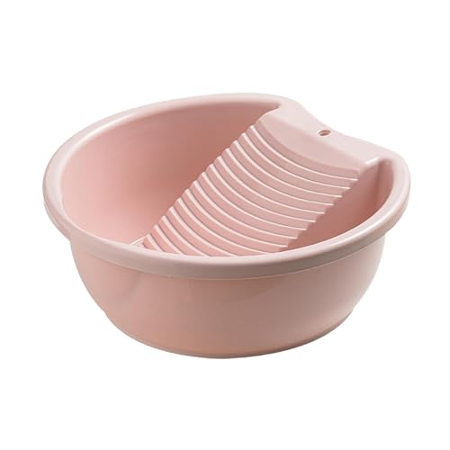 F Fityle Waschbrettbecken, Wäschebecken, kompakt, mit integriertem Waschbrett, Wäschewanne, Waschwanne für Zuhause, Hosen, Blusen, Outdoor-Unterwäsche, Rosa