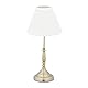 Relaxdays Tischlampe, Stoffschirm, Vintage, E14, Wohn- & Schlafzimmer, Nachttischlampe, Metall, HD 43 x 21 cm, weiß/gold