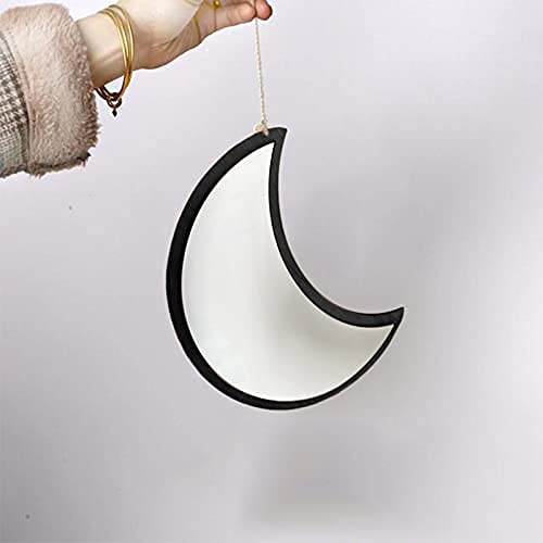 Aiewev Moon Phase Mirror Set Black Wall Decorative Mirror Scandinavian Natural Wall Decor 5Pcs Wall-Mounted Moon Mirrors Acrylic Mirror For Living Room Bedroom #TOP6