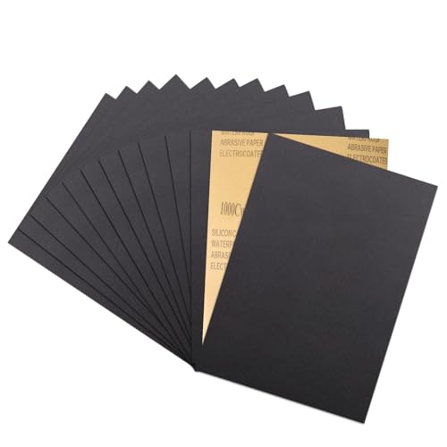 BODHTAT 紙ヤスリ 耐水ペーパー #1000番 サンドペーパー(15枚入) 細目 紙やすり 耐水ヤスリ 280 mm x 230 mm,車 金属磨き 木工DIY作業に キッチンの掃に最適です