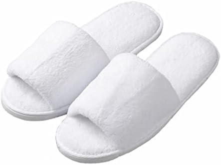 Spa Slipper- 5 Pairs of Velvet Open Toe Slippers with Travel Bags- One Size Fit Most Men and Women for Spa