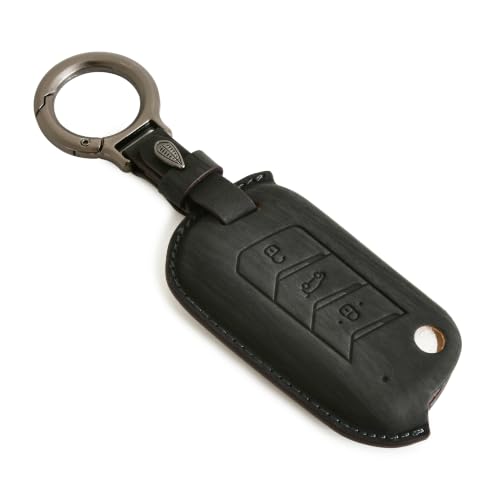 Image of ARIKA Leather Key Cover for Mahindra Scorpio N, XUV 700, Thar Roxx | 3 Button Flip Key, Compatible with Bolero, Compatible with Marazzo, Compatible with XUV 300, Metal Keyring Included