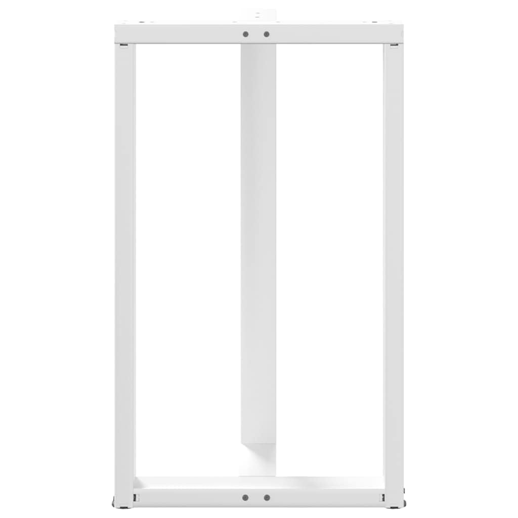 Mesa de bar patas en forma de T, 2 unidades, blanco, 60 x 35 x (100-101) cm, acero con recubrimiento en polvo, patas de mesa de metal ajustables para mesas de pie, muebles