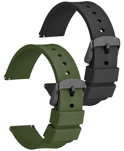 Image of CERLINK 22mm Watch Band Strap with Steel Black Buckle for Colorfit Pro /Pro 4 Max /Ultra /Ultra 2 /Amazfit GTR 47mm /GTR 2E /Galaxy Watch 3 45mm & All 22mm Watches (Black,Green)