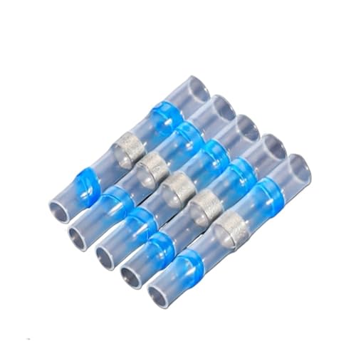 Borne thermorétractable à anneau de soudage bleu x50 pour câblage étanche